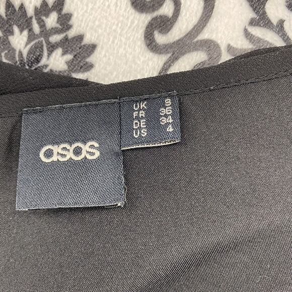 ASOS Black Ruffle Long Sleeve Wrap Dress. Size 4. Fun, Flirty, Sexy - Picture 10 of 10